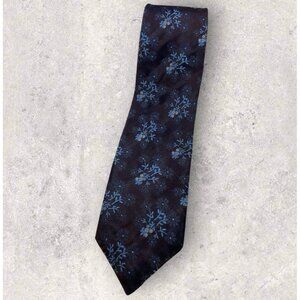 KENZO Silk Acetate Tie ITALY XL Burgundy Blue Floral W:3.6" EUC